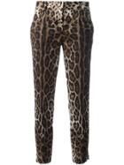Dolce & Gabbana Leopard Print Cropped Trousers - Nude & Neutrals