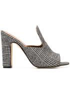 Paris Texas Checked Open Toe Sandals - Black