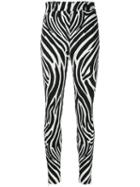 Versace High-rise Zebra Print Trousers - Black