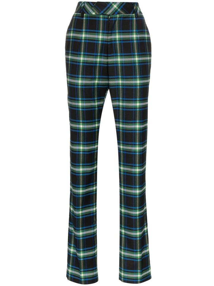 Matthew Adams Dolan High-waisted Checked Trousers - Blue