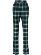 Matthew Adams Dolan High-waisted Checked Trousers - Blue