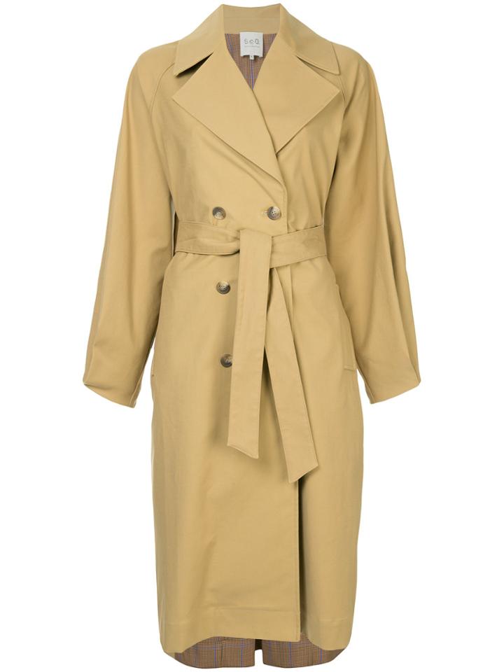 Sea Button Front Trench - Brown