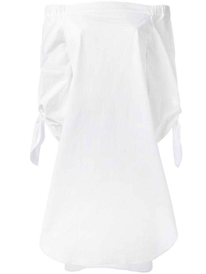 Erika Cavallini - Off-shoulders Shift Dress - Women - Cotton/spandex/elastane - 38, White, Cotton/spandex/elastane