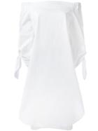 Erika Cavallini - Off-shoulders Shift Dress - Women - Cotton/spandex/elastane - 38, White, Cotton/spandex/elastane
