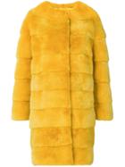 Liska Luce Fur Coat - Yellow & Orange