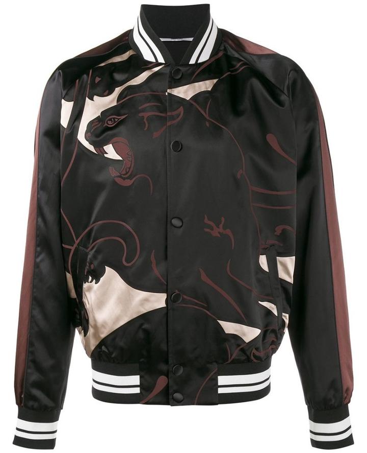 Valentino - Valentino Panther Print Bomber Jacket - Men - Polyester - 46, Polyester