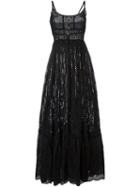 Valentino Lace Panel Maxi Dress, Women's, Size: 40, Black, Cotton/polyester