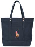 Polo Ralph Lauren Embroidered Logo Tote Bag, Men's, Blue, Cotton/bos Taurus