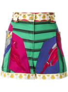 Versace Vintage Printed High-waisted Shorts - Multicolour