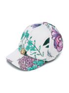 Young Versace - Medusa Floral Print Cap - Kids - Polyester - 50 Cm, White