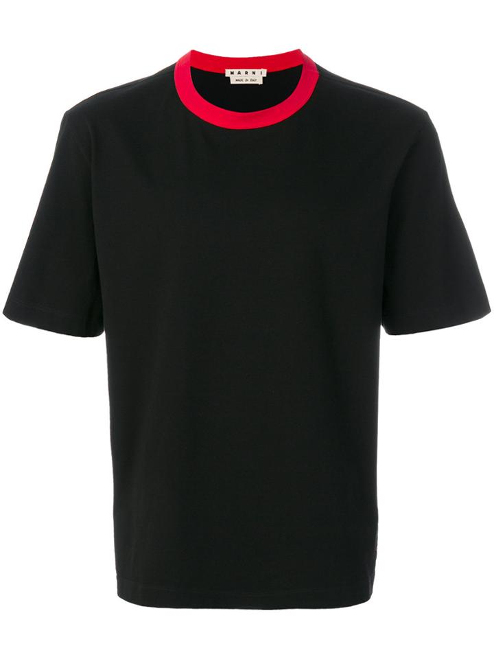 Marni Contrast Collar T-shirt - Black