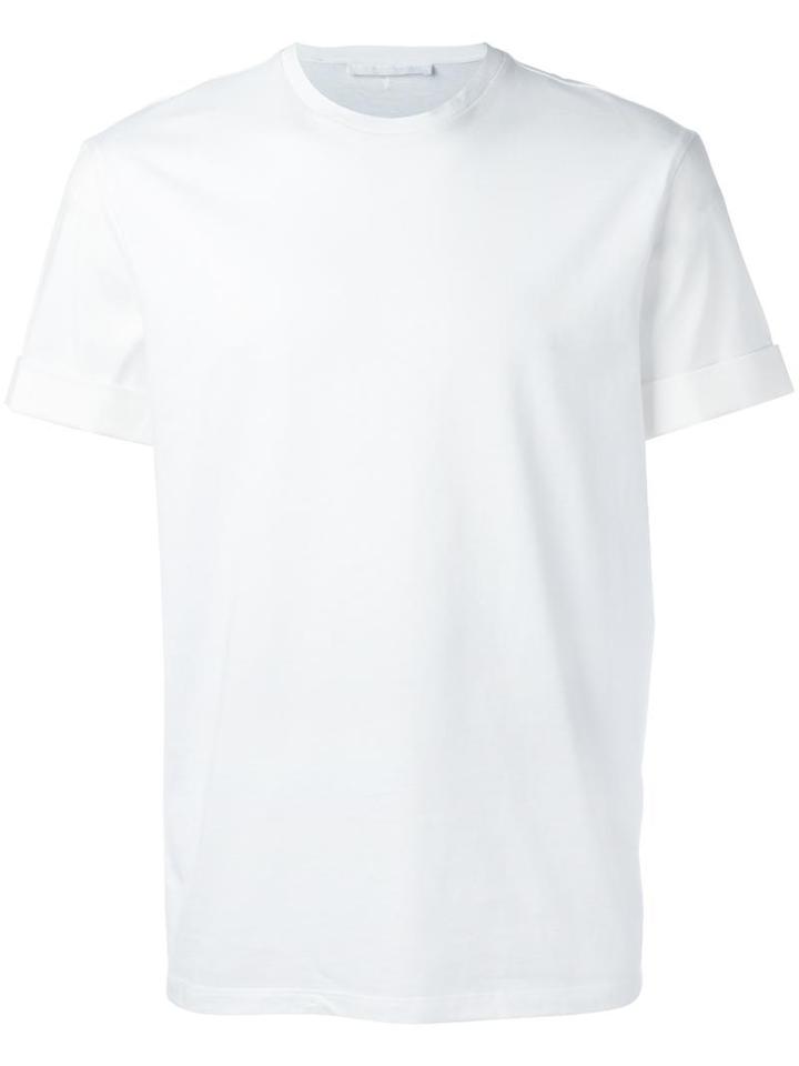 Neil Barrett Round Neck T-shirt, Men's, Size: Medium, White, Cotton