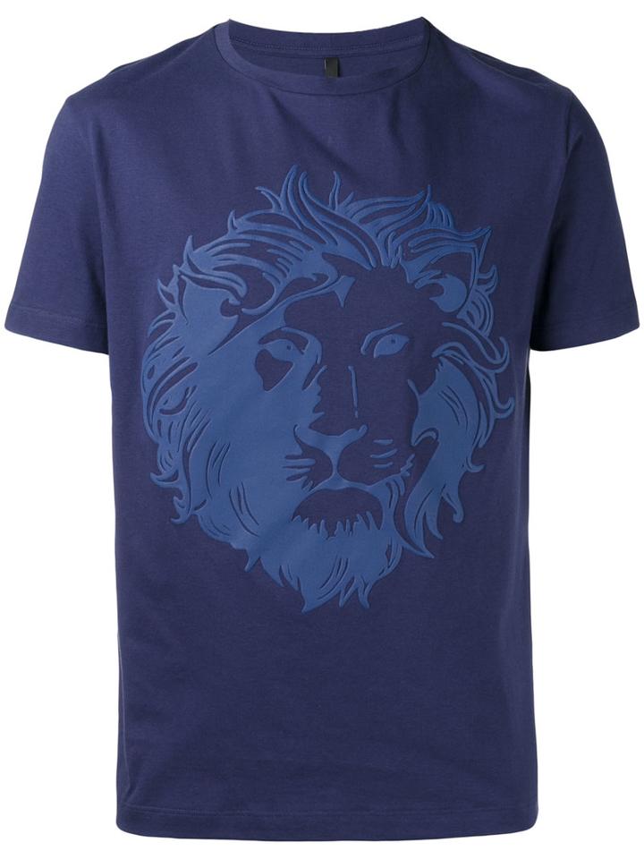 Versus Lion Print T-shirt, Men's, Size: Medium, Blue, Cotton
