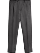 Burberry Wool Mohair Cropped Tailored Trousers - Grey