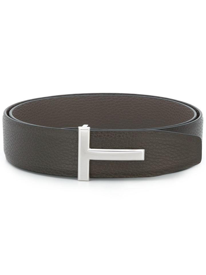 Tom Ford 't' Buckle Belt - Brown