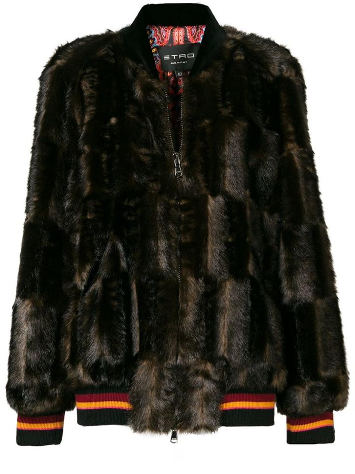 Etro Ribbed Detail Jacket - Brown