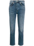 Re/done Mid Rise Slim Fit Jeans - Blue