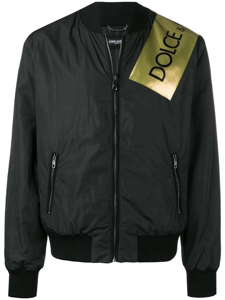 Dolce & Gabbana Logo Tape Bomber Jacket - Black