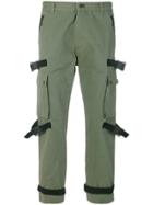 Marcelo Burlon County Of Milan Tab Detail Combat Trousers - Green