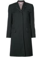 Thom Browne Classic Chesterfield Overcoat With Grosgrian Tipping In