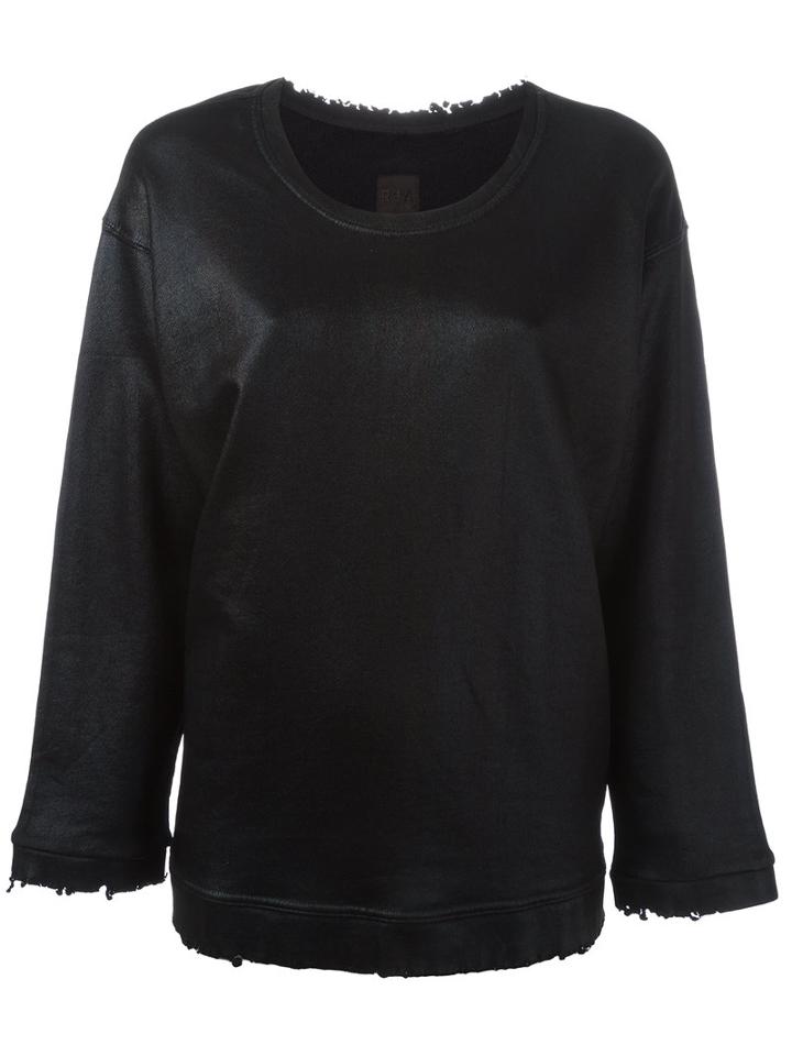 Road To Awe Distressed Sweatshirt, Size: Small, Black, Cotton