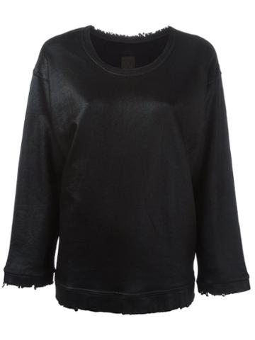Road To Awe Distressed Sweatshirt, Size: Small, Black, Cotton