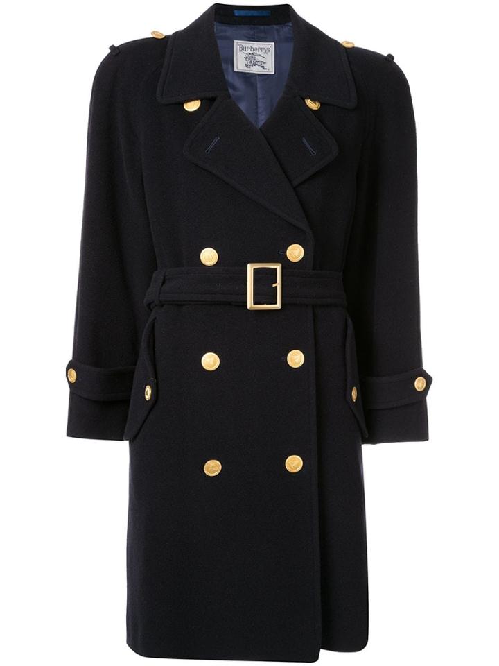 Burberry Vintage Button-embellished Trench - Black