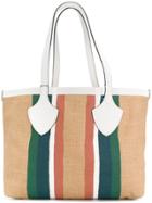 Burberry Striped Oversized Tote - Nude & Neutrals