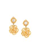 Sonia Rykiel Vintage Flower Clip-on Earrings - Metallic