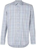 Etro Checked Shirt, Men's, Size: 42, Blue, Cotton