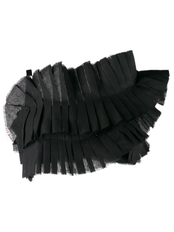 Loulou Pleated Crop Top - Black