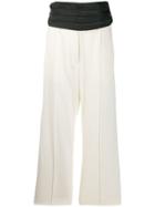 Mm6 Maison Margiela Two Tone Cropped Trousers - Neutrals