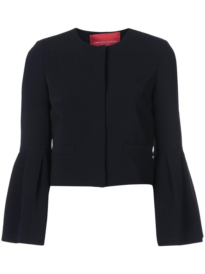Carolina Herrera Flared-sleeve Fitted Jacket - Black