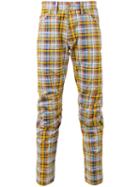 G-star Raw Madras Check Trousers, Men's, Size: 29, Yellow/orange, Cotton/polyester/polyurethane