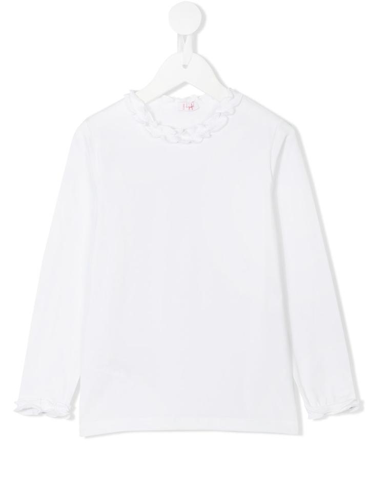 Il Gufo - Ruffled Trim Top - Kids - Cotton/spandex/elastane - 3 Yrs, White