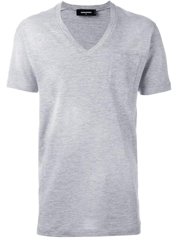 Dsquared2 V-neck T-shirt, Men's, Size: S, Grey, Cotton/viscose