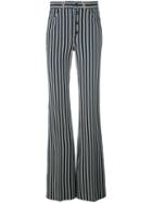 Sonia Rykiel - Striped Flared Trousers - Women - Cotton/polyester - 36, Blue, Cotton/polyester