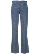 Dondup High-waisted Pants, Women's, Size: 42, Blue, Linen/flax/silk/cotton