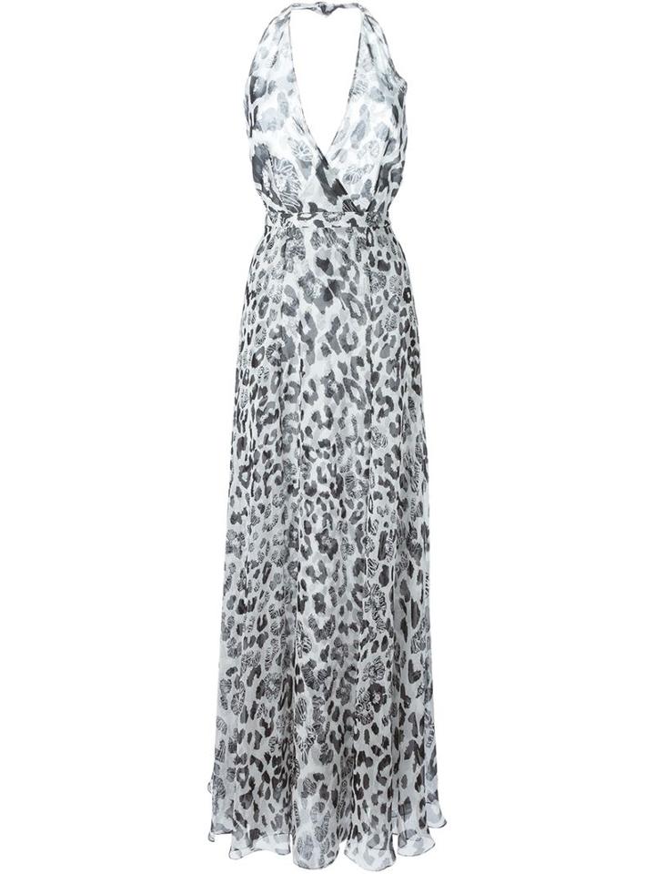 Versus Logo Leopard Print Halterneck Dress
