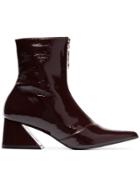 Yuul Yie Burgundy 60 Zipped Patent Leather Boots - Brown