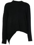 Mm6 Maison Margiela - Asymmetric Jumper - Women - Acrylic/spandex/elastane/wool/polyimide - Xs, Black, Acrylic/spandex/elastane/wool/polyimide