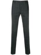 Pt01 Checked Slim-fit Trousers - Black