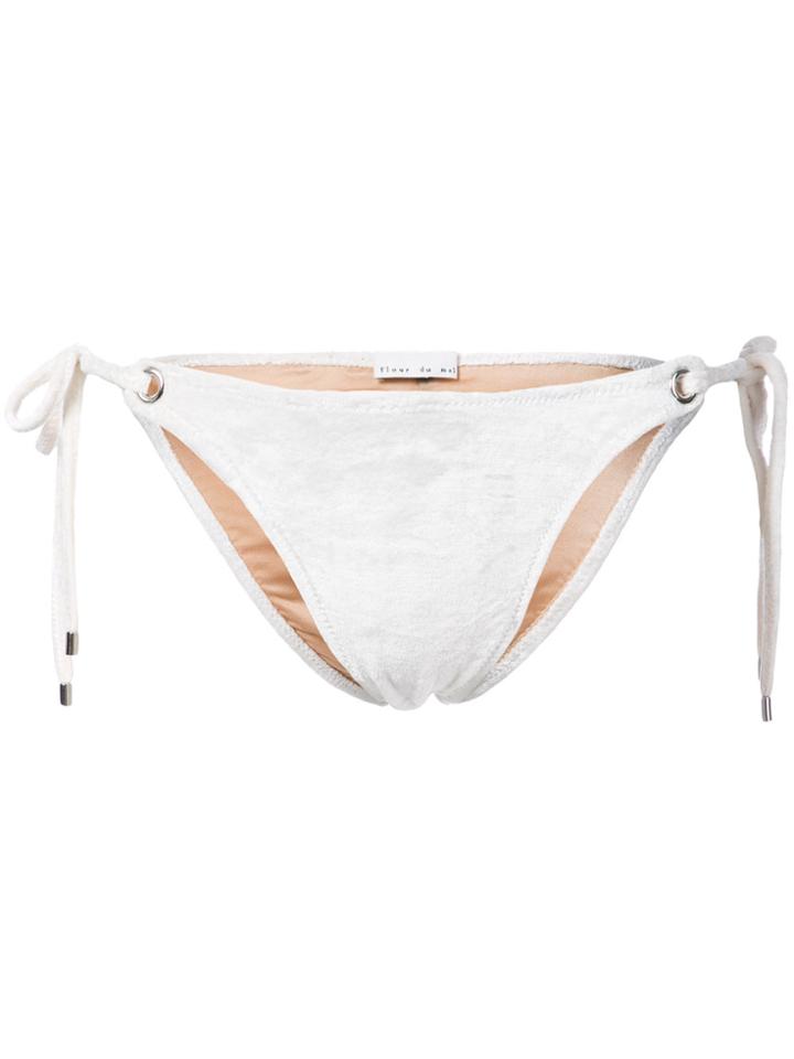 Fleur Du Mal Tie Side Bikini Bottom - White