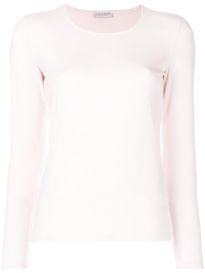 Le Tricot Perugia Long Sleeved T-shirt - Pink & Purple