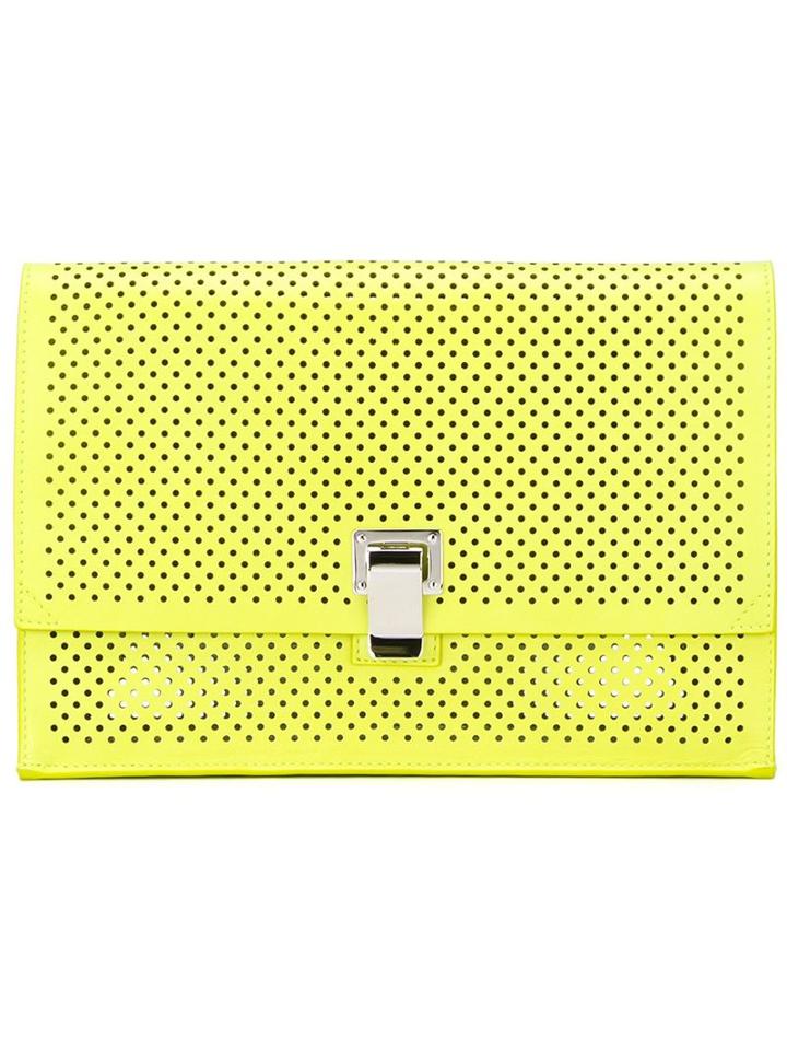 Proenza Schouler Small Lunch Clutch, Women's, Yellow/orange, Leather