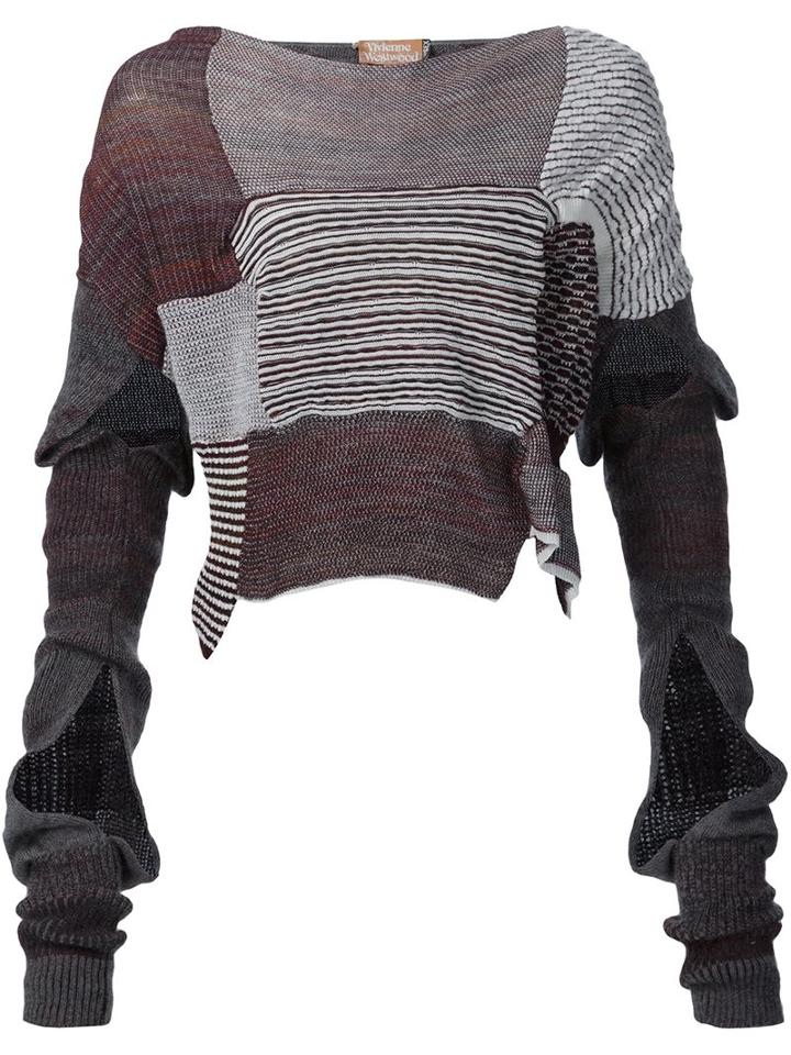 Vivienne Westwood 'paris' Asymmetric Patchwork Jumper