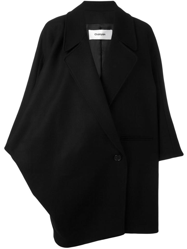 Chalayan Wide Collar Coat - Black