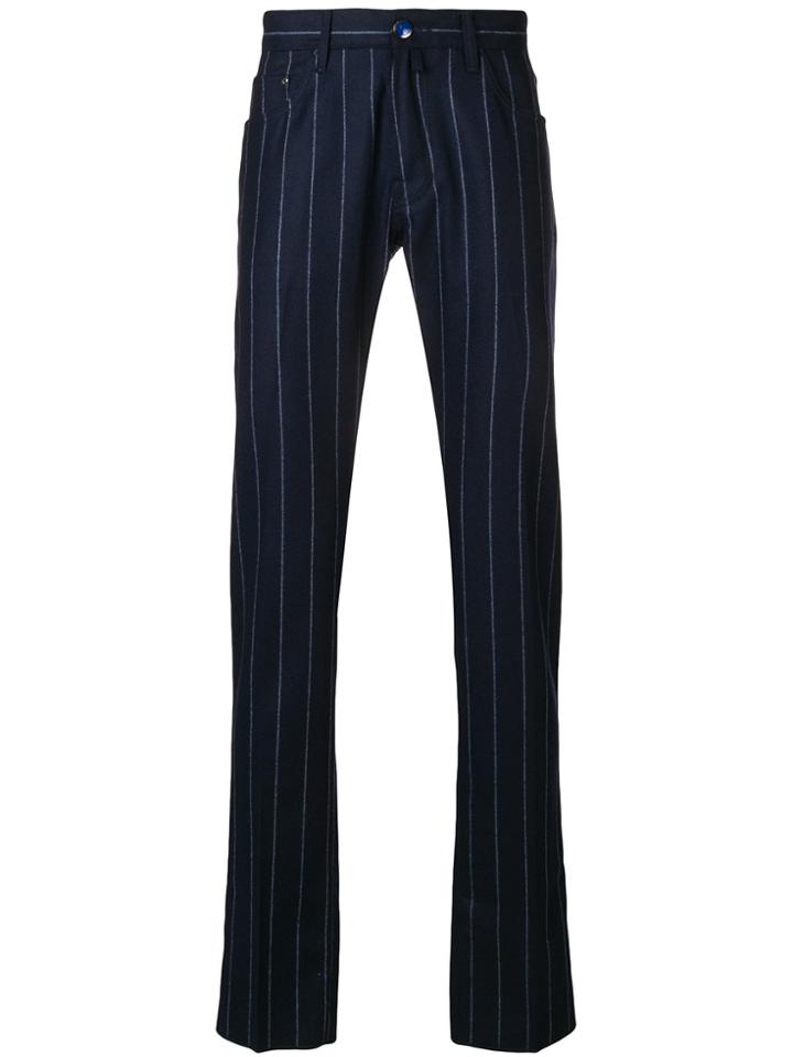 Jacob Cohen Striped Straight Leg Jeans - Blue