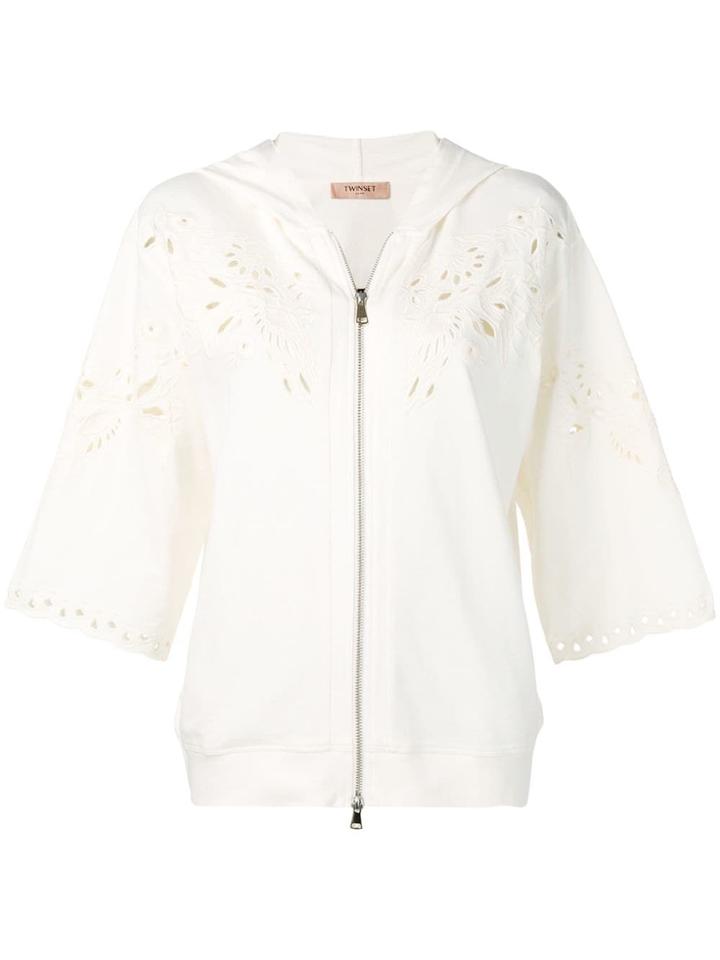 Twin-set Zipped Up Sweatshirt - White