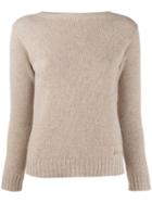 Prada Boat Neck Jumper - Brown